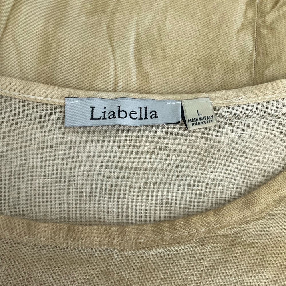 Liabella Made in Italy 100% Linen Top with Pockets - Picture 5 of 6